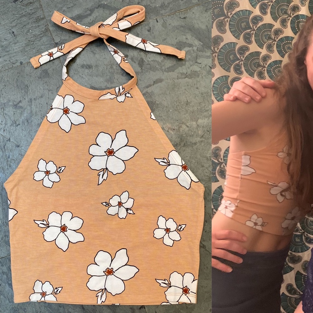 ❤️ Worn x1 F21 Floral Halter Crop Top